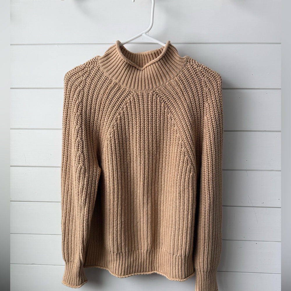 J. Crew Women’s rolled neck sweater size small tan